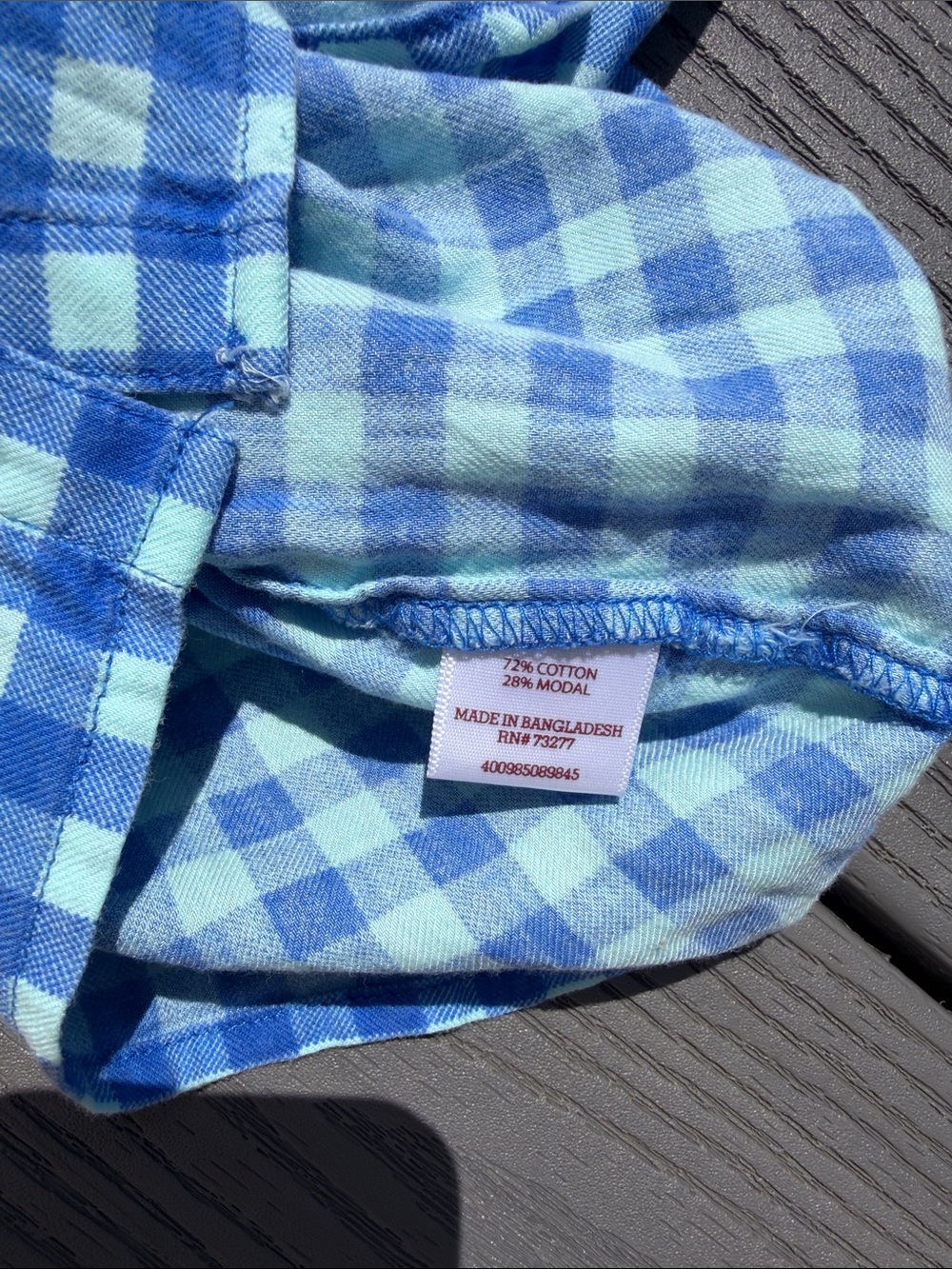 Blue Gingham Crop Tank Top - Picture 5 of 5